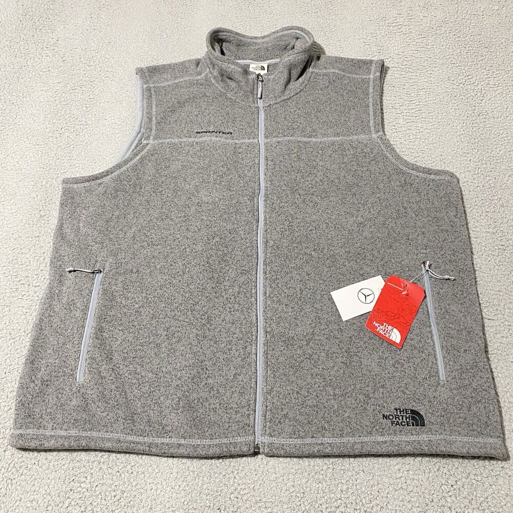 Sprinter Van Vest North Face Mens 2XL XXL Gray Mercedes Benz Sweater Fleece NEW